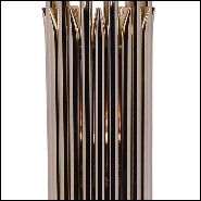 Table lamp with all tubes in solid brass in polished brass finish with black marble base 151-Doe