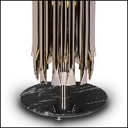 Lampe avec structure composée de tubes en laiton massif poli et avec base en marbre noir 151-Doe