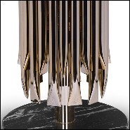 Lampe avec structure composée de tubes en laiton massif poli et avec base en marbre noir 151-Doe
