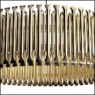 Chandelier round with all tubes in solid brass in brushed brass finish 151-Doe Round