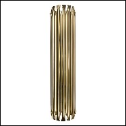 Wall lamp with structure and all tubes in solid brass in brushed brass finish 151-Doe