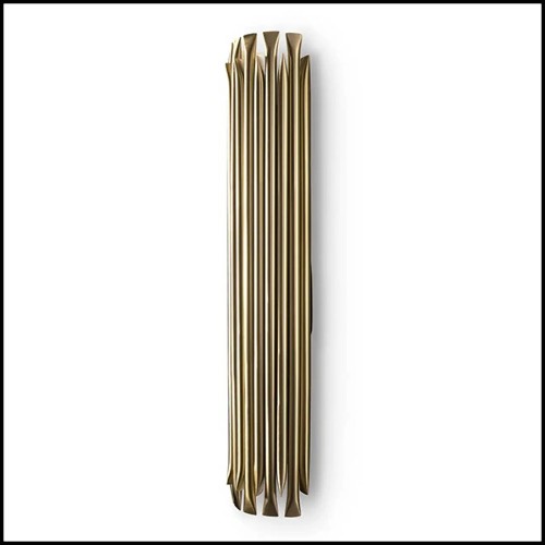 Wall lamp with structure and all tubes in solid brass in brushed brass finish 151-Doe