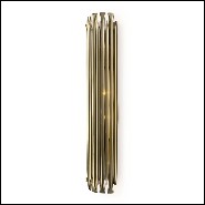 Wall lamp with structure and all tubes in solid brass in brushed brass finish 151-Doe