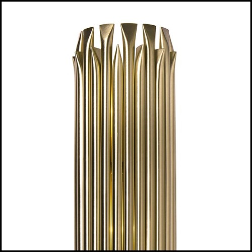 Wall lamp with structure and all tubes in solid brass in brushed brass finish 151-Doe