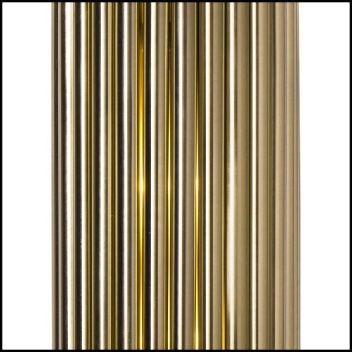 Wall lamp with structure and all tubes in solid brass in brushed brass finish 151-Doe