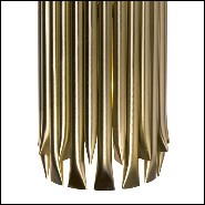 Wall lamp with structure and all tubes in solid brass in brushed brass finish 151-Doe