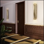 Wall lamp with structure and all tubes in solid brass in brushed brass finish 151-Doe