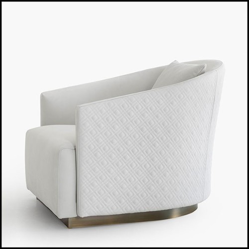 Armchair upholstered and covered with genuine leather and back covered with matelasse genuine leather 150-Palacio