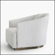 Armchair upholstered and covered with genuine leather and back covered with matelasse genuine leather 150-Palacio