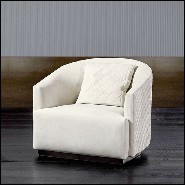 Armchair upholstered and covered with genuine leather and back covered with matelasse genuine leather 150-Palacio