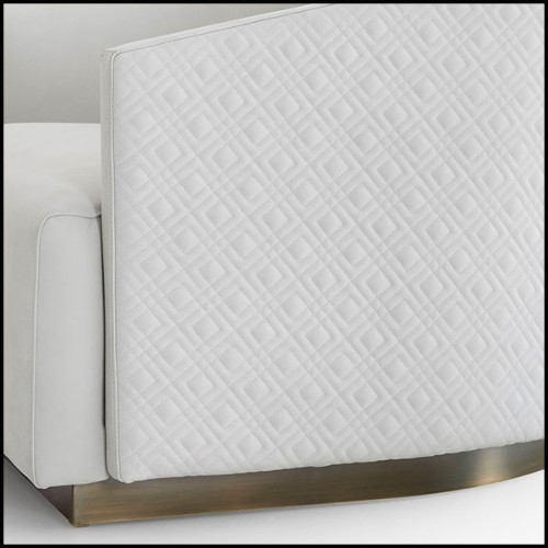 Armchair upholstered and covered with genuine leather and back covered with matelasse genuine leather 150-Palacio