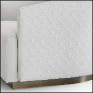 Armchair upholstered and covered with genuine leather and back covered with matelasse genuine leather 150-Palacio