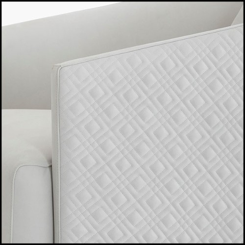 Fauteuil rembourré et couvert avec cuir véritable italien et dossier couvert avec cuir matelassé 150-Palacio