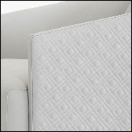 Fauteuil rembourré et couvert avec cuir véritable italien et dossier couvert avec cuir matelassé 150-Palacio