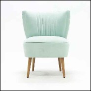 Chaise avec structure en bois massif rembourrée et couverte avec cuir véritable old red 176-Winston