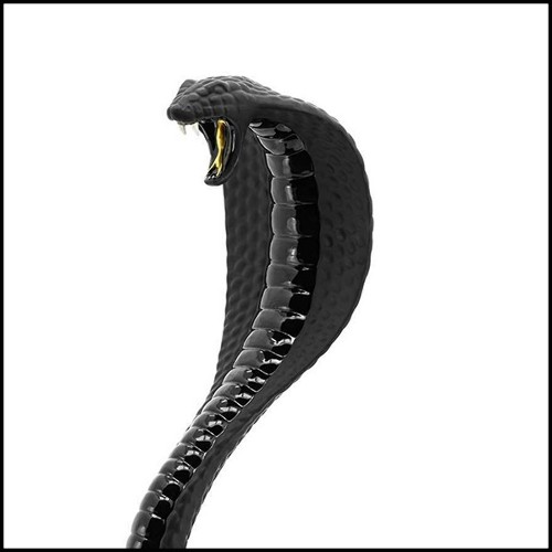 162 - Black Cobra - Sculpture moderne luxe - Pacific Compagnie.