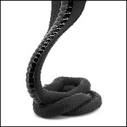 Sculpture cobra en céramique et céramique émaillée finition black et avec détails finition or 162-Black Cobra