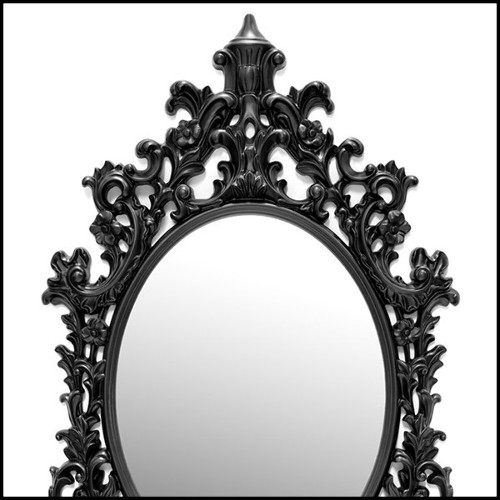 Mirror with black resin frame and with oval mirror glass 162-Salerne Black