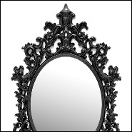 Mirror with black resin frame and with oval mirror glass 162-Salerne Black