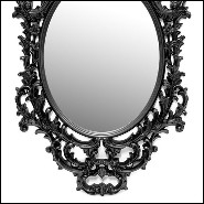 Mirror with black resin frame and with oval mirror glass 162-Salerne Black