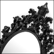 Miroir avec cadre en résine finition noire et avec miroir oval en verre 162-Salerne Black