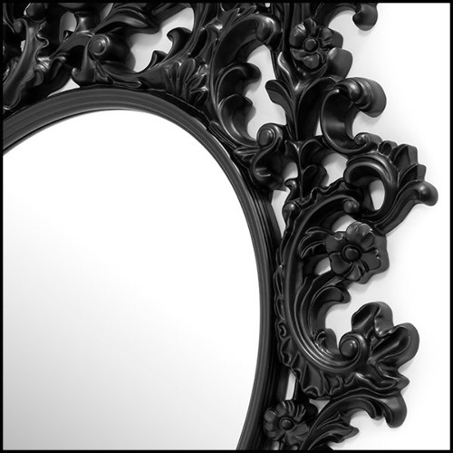 Mirror with black resin frame and with oval mirror glass 162-Salerne Black