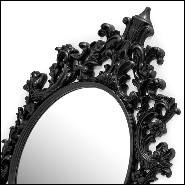 Miroir avec cadre en résine finition noire et avec miroir oval en verre 162-Salerne Black