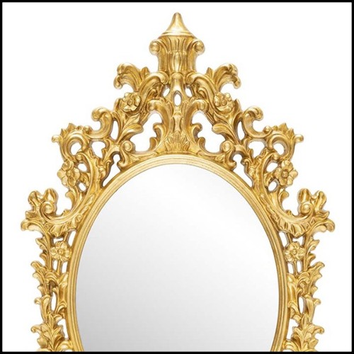 Mirror with gold resin frame and with oval mirror glass 162-Salerne Gold