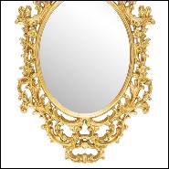 Mirror with gold resin frame and with oval mirror glass 162-Salerne Gold