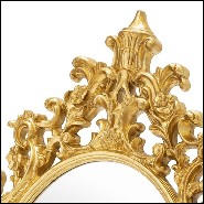 Mirror with gold resin frame and with oval mirror glass 162-Salerne Gold