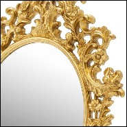 Miroir avec cadre en résine finition gold et avec miroir oval en verre 162-Salerne Gold