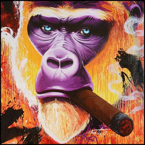 Painting with black oak wooden frame PC-Yaoundé Color Full II