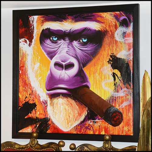 Painting with black oak wooden frame PC-Yaoundé Color Full II