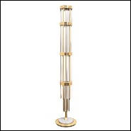 Lampadaire avec structure en laiton massif poli et avec barres de verre en cristal 164-Highlight Brass
