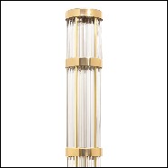 Floor lamp with solid polished brass structure and with crystal glass sticks 164-Highlight Brass