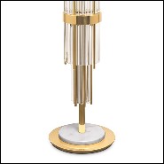Lampadaire avec structure en laiton massif poli et avec barres de verre en cristal 164-Highlight Brass