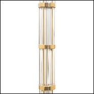 Floor lamp with solid polished brass structure and with crystal glass sticks 164-Highlight Brass
