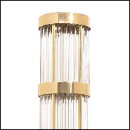 Lampadaire avec structure en laiton massif poli et avec barres de verre en cristal 164-Highlight Brass