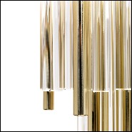 Lampadaire avec structure en laiton massif poli et avec barres de verre en cristal 164-Highlight Brass