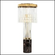 Lampe avec structure en laiton massif poli et avec barres de verre en cristal 164-Highlight Brass High