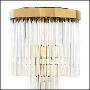 Lampe avec structure en laiton massif poli et avec barres de verre en cristal 164-Highlight Brass High