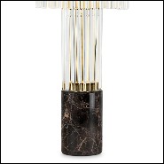 Table lamp with solid polished brass structure and with crystal glass sticks 164-Highlight Brass High
