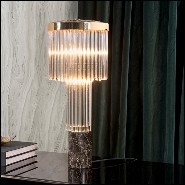 Lampe avec structure en laiton massif poli et avec barres de verre en cristal 164-Highlight Brass High