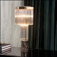 Table lamp with solid polished brass structure and with crystal glass sticks 164-Highlight Brass High