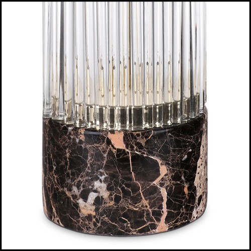 Lampe avec structure en laiton massif poli et avec barres de verre en cristal 164-Highlight Brass Large