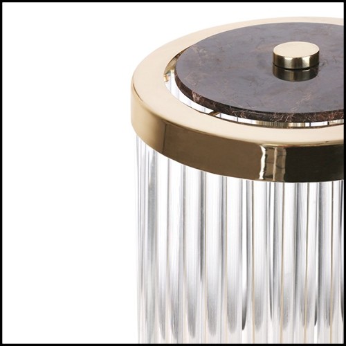 Table lamp with solid polished brass structure and with crystal glass sticks 164-Highlight Brass Large