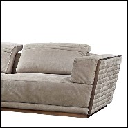 Sofa upholstered and covered with high Italian quality nubuck leather with solid bronze edging 150-Powel