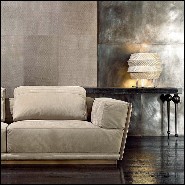 Sofa upholstered and covered with high Italian quality nubuck leather with solid bronze edging 150-Powel