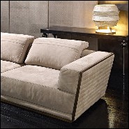 Sofa upholstered and covered with high Italian quality nubuck leather with solid bronze edging 150-Powel