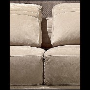 Sofa upholstered and covered with high Italian quality nubuck leather with solid bronze edging 150-Powel